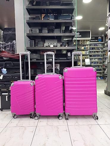 Məhsul: 3-lü sərt qabıqlı çamadan dəsti - Rəng: parlaq çəhrayı -