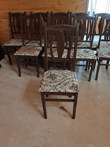 masa restoran: Mebel dəsti – dairəvi masa + stullar - Masa: dairəvi formalı, üstündə — 3