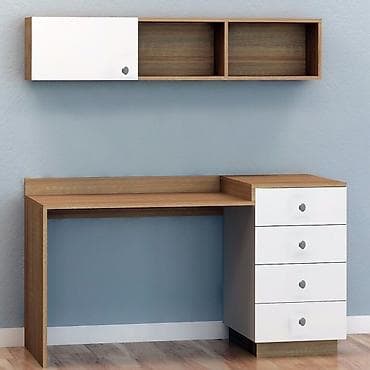 essek sudu: Künc iş masası və asma rəf dəsti - Dizayn: İki rəng kombinasiyası – — 1