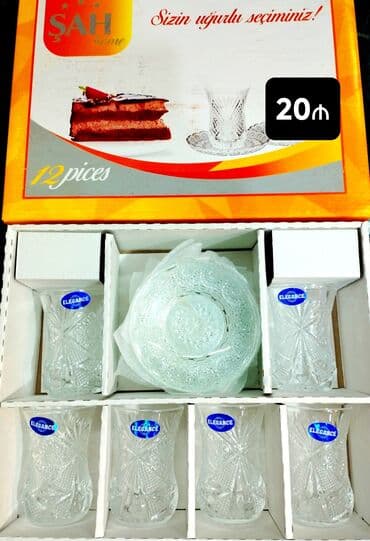 suse caynikler: Çay dəsti, Şüşə, 6 nəfərlik, Azərbaycan — 1