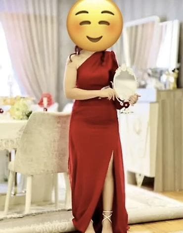 ereb qizili probu: Qırmızı ziyafət donu - Model: tək çiyinli, assimmetrik kəsim - — 1