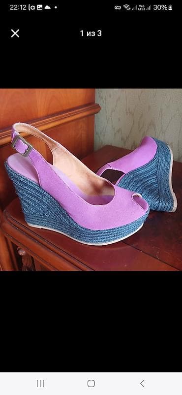 Basanoşka və səndəllər: Ölçü: 37, rəng - Bənövşəyi, İşlənmiş — 1