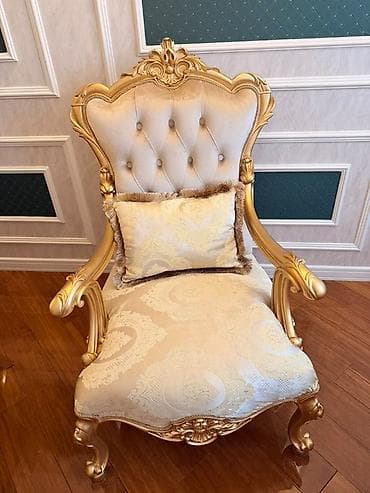 beyoglu mebel: Klassik üslubda qonaq otağı dəsti – kreslo və jurnallıq stol hər biri — 4