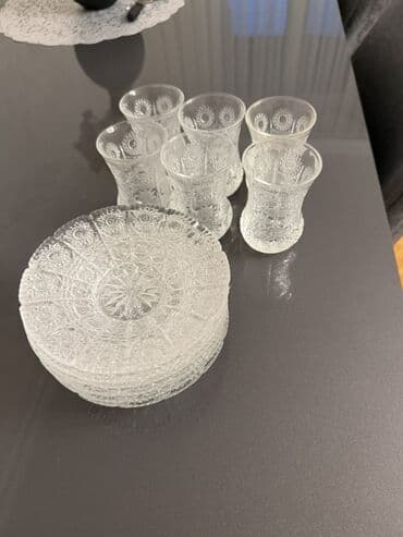 Birdəfəlik qablar: Çay dəsti, Şüşə, 6 nəfərlik — 1