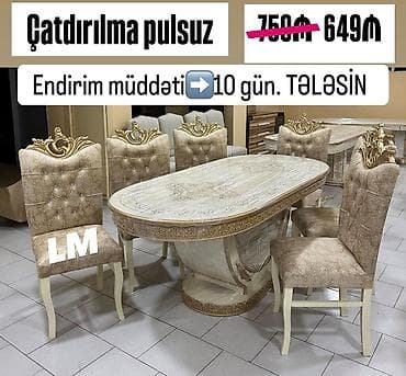 Qonaq otağı üçün, Yeni, Açılmayan, Oval masa, 6 stul lalafo.az -da Qonaq otağı üçün, Yeni, Açılmayan, Oval masa, 6 stul