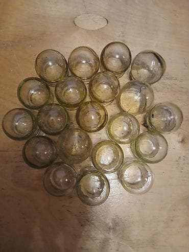 yara parfum: Kürəyə qoyulan şüşə bankalar – 20 ədəd - Material: qalın, şəffaf şüşə — 1