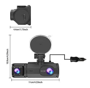 Videoreqistratorlar: 2 kanallı avtomobil DVR – 1080P Full HD iki linzalı videoregistrator — 10
