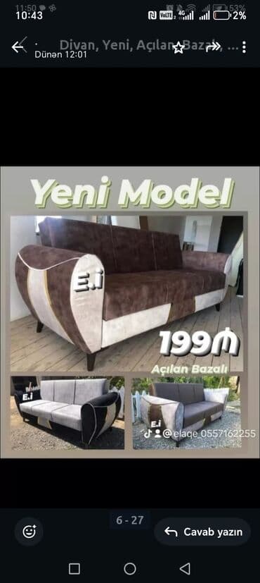 tamet qiymetleri: Divan, Yeni, Açılan, Bazalı, Nabuk, Şəhərdaxili pulsuz çatdırılma — 2