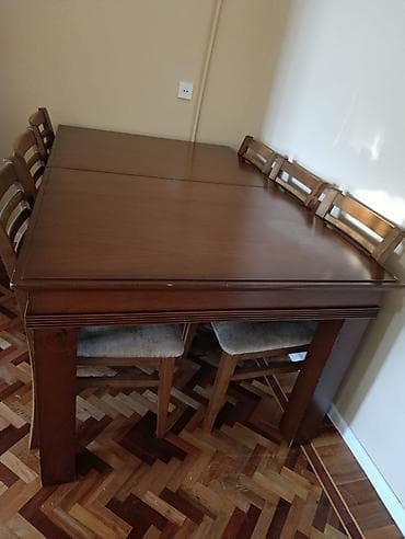 Qonaq otağı üçün, Açılan, Dördbucaq masa, 6 stul — 1