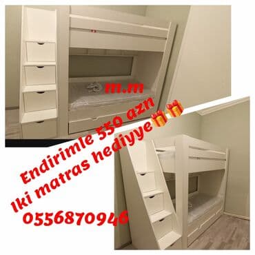 tek taxtlar: Oğlan və qız üçün, Yeni, Çarpayı, Matras ilə, Siyirməli, Laminat — 3