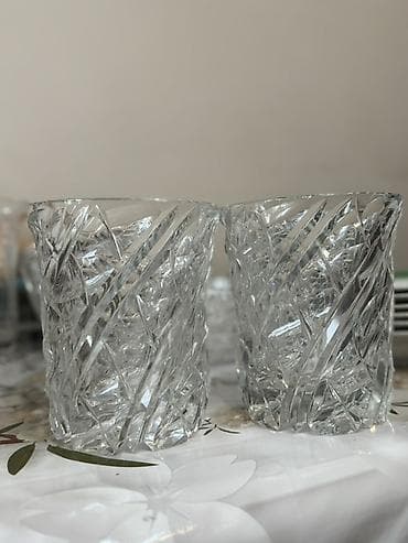 Stəkanlar, rəng - Ağ, Şüşə, 2 ədədli dəst