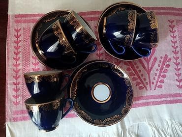 Çay dəsti, rəng - Göy, Kobalt, SSRİ — 4