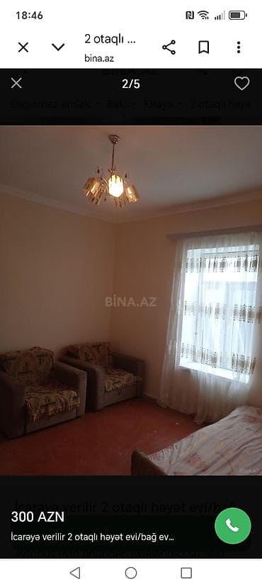 ecemide kiraye evler 2020: 55 kv. m, 2 otaqlı, Qaz — 1