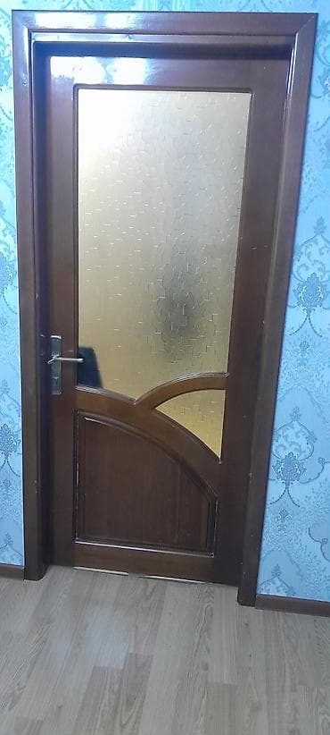Şüşəli daxili otaq qapısı - Material: ağac (tünd qəhvəyi rəngdə — 8