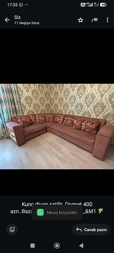 Kunc divan satilir. Qiymet 400 azn. Bazalidir. Unvan: Balaxanı_&M1 — 1