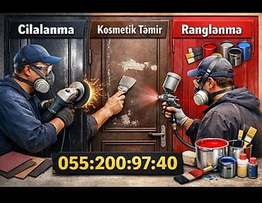 taxta uzerinde el isleri: Qapıların bərpası və yenilənməsi xidməti - Cilalanma: metal və ya — 1