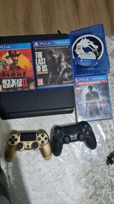PlayStation 4 slim +RDR2 +Mortal Kombat XL +Last of us
