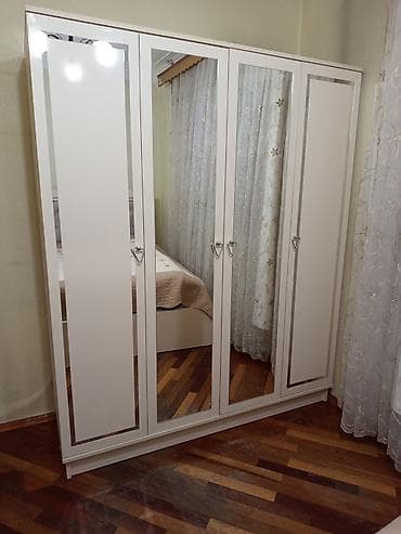 bar şkaf: Yeni, 4 qapılı, Güzgülü, Bej, Digər material, Açılan, Düz dolab — 2