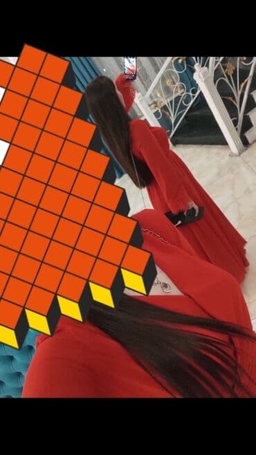 çiçəkli ətəklər: 2 ədəd uzun ziyafət/libas geyimi paketi 1) Qırmızı maxi don - Axıcı — 1