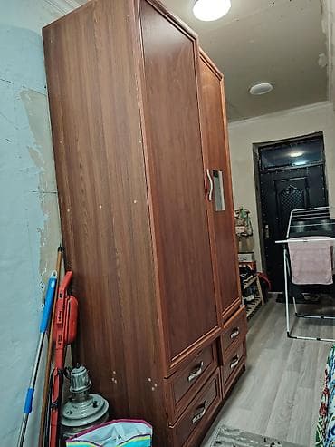 genc yataq: 2 qapılı, Siyirməli, Qəhvəyi, Taxta, Açılan, Düz dolab — 2