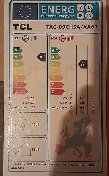 ТВ и видео: TCL split kondisioner – model TAC-09CHSA/XA61 - Enerji səmərəliliyi — 1