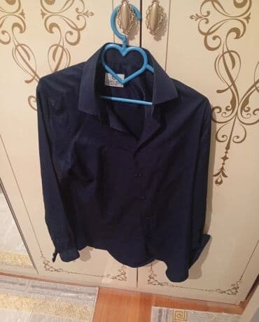 женские оранжевые рубашки: - Məhsul:Qadin köynəyi - Rəng: Tünd göy (navy) - Model: Uzunqol — 2