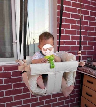 uşaq yelənçəyi: İşlənmiş, Oturacaq-yelləncək, Zontiksiz, Taxta — 8