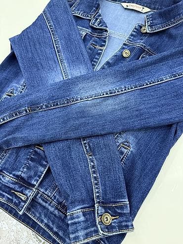asbaz geyimi: Cins gödəkçə - Material: klassik mavi denim, yüngül solğun effektli - — 4