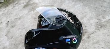 moto almaq: DFG tam üzlü motosiklet dəbilqəsi - Rəng: qara, parlaq gövdə - Vizor — 3