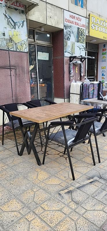 Masalar: Mətbəx üçün, Yeni, Açılmayan, Dördbucaq masa, 6 stul — 2