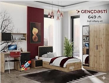 genc oglan mebelleri: Oğlan və qız üçün, Təknəfərlik çarpayı — 1