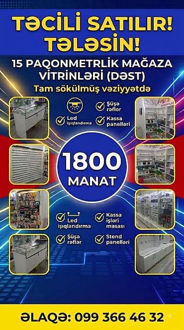 Mağaza vitrinləri dəsti – 15 paqonmetr Xüsusiyyətlər: - Tam sökülmüş lalafo.az -da Mağaza vitrinləri dəsti – 15 paqonmetr Xüsusiyyətlər: - Tam sökülmüş