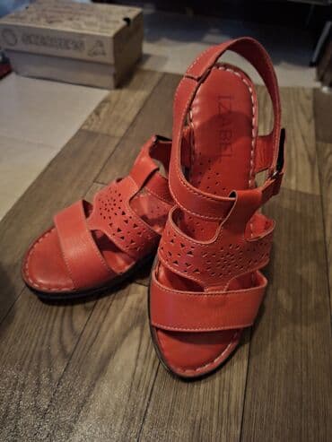 goz muncugu sepler: Qadın sandaleti – İZABEL - Rəng: parlaq narıncı/qırmızı ton - Model — 1