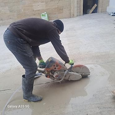 Beton və daş kəsimi xidməti - Peşəkar benzinli disk kəsici ilə beton