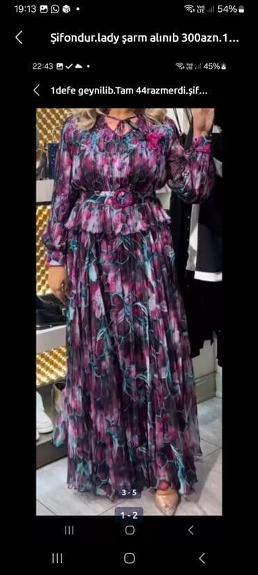 женское платье 56 размера: Şifon don.44razmer — 2