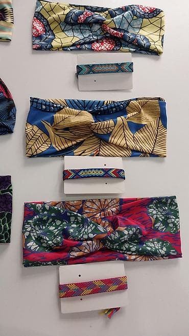 Очки: Afrika üslublu saç bantları və qolbaqlar dəsti - Parlaq, etnik — 3