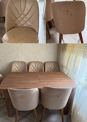 Açılan masa desti(6 stullu). Satılır 800 azn. Heç işlenmeyib, eve