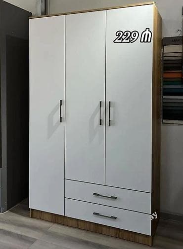 3 qapılı, Siyirməli, Ağ, Digər material, Açılan, Düz dolab