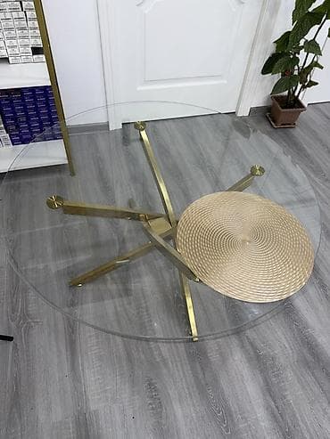 стеклянный стол офисный: Журнальный стол, Нераскладной, Стекло, Круглый стол — 3