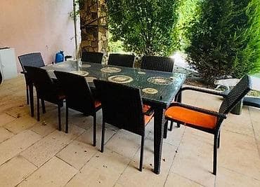 Qonaq otağı üçün, İşlənmiş, Dördbucaq masa, 8 stul