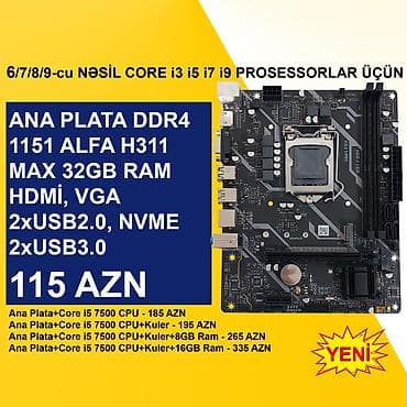whatsapp iptv: Kompüter üçün Ana Platalar ⭐DDR3 LGA 1155 Alfa H61 (Yeni) - 55 AZN — 5