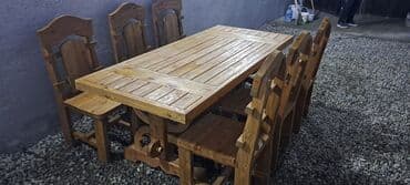 İşlənmiş, Dördbucaq masa, 6 stul