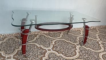 Oval masa, Açılmayan, Təkərsiz, Şüşə, Zəmanətsiz