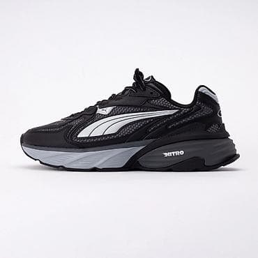 Puma kişi/kadın idman ayaqqabısı – qara/boz - Model: qalın altlı