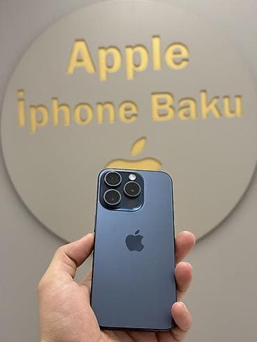 IPhone 15 Pro, 256 GB, Blue Titanium, Zəmanət, Simsiz şarj, Face ID
