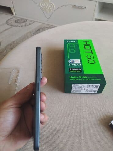 soyuducu 50 azn: Infinix HOT 50, 256 GB, rəng - Qara, Zəmanət, Sənədlərlə — 1
