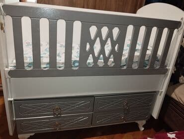 matras döşek: Oğlan və qız üçün, Dördbucaq, Beşik, Dəstsiz, Matras ilə, Yellənmə mexanizmsiz — 1