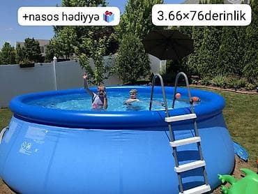 🎉 Uşaqlar üçün əyləncənin ən gözəl ünvanı! 🌊 3.05×76 dərinlik+nasos — 1