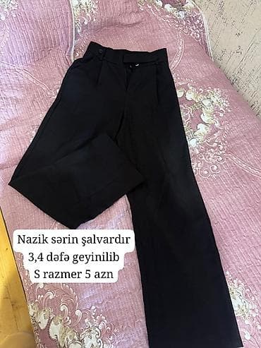 ic geyim: Qara rəngli, nazik və sərin parça şalvar. - Kəsim: düz/klassik, yüngül — 1
