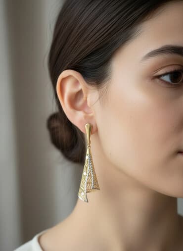 Sırğa, Sarı qızıl, 585 Əyar, 411 g